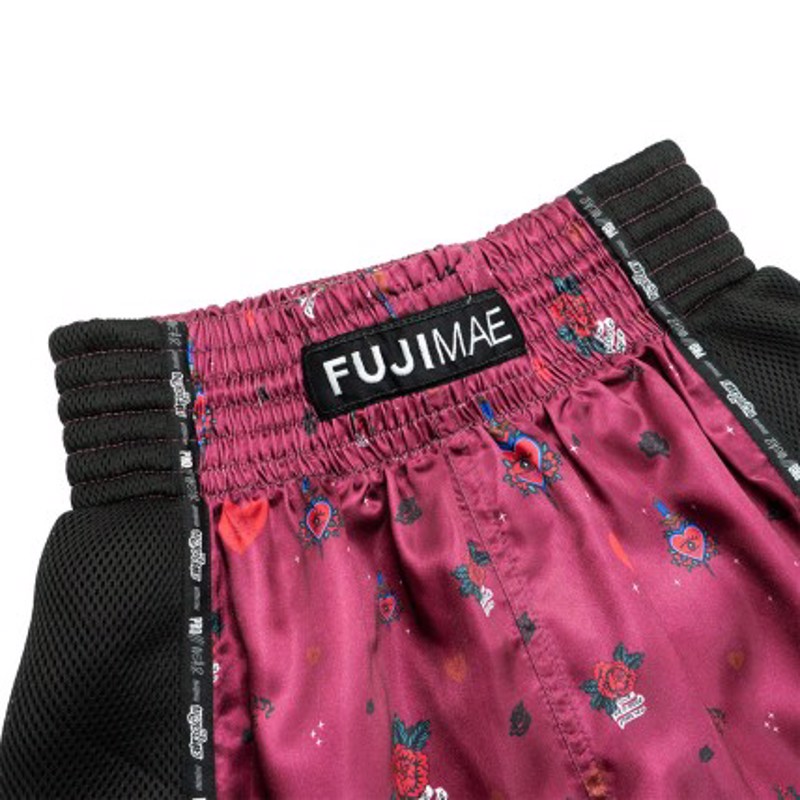 FUJIMAE PROWEAR THAI SHORTS print- maroon